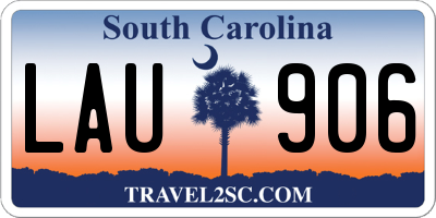 SC license plate LAU906