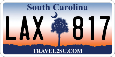SC license plate LAX817