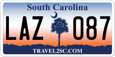 SC license plate LAZ087