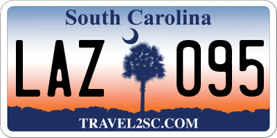 SC license plate LAZ095