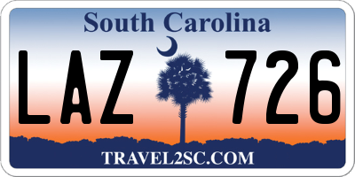 SC license plate LAZ726