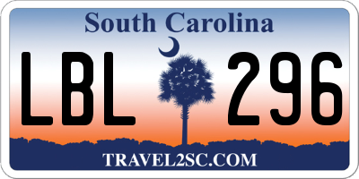 SC license plate LBL296