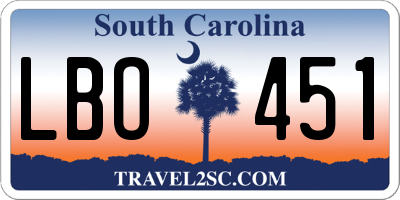 SC license plate LBO451