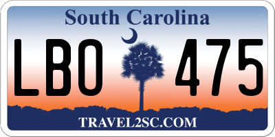 SC license plate LBO475