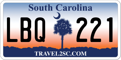 SC license plate LBQ221