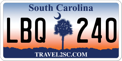 SC license plate LBQ240