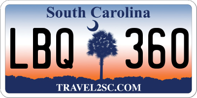 SC license plate LBQ360