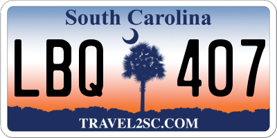 SC license plate LBQ407