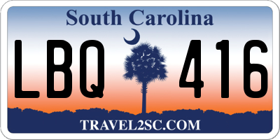 SC license plate LBQ416