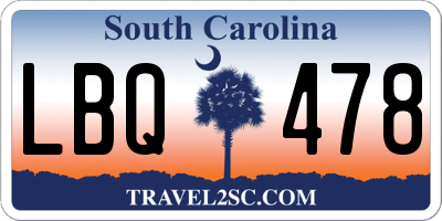 SC license plate LBQ478