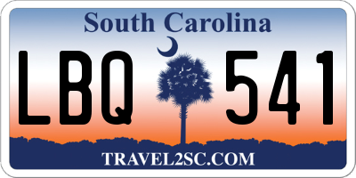 SC license plate LBQ541