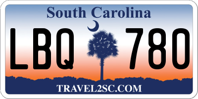 SC license plate LBQ780