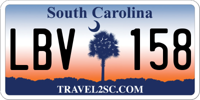 SC license plate LBV158