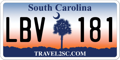 SC license plate LBV181