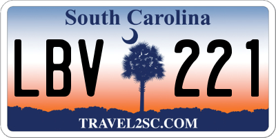 SC license plate LBV221