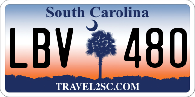SC license plate LBV480