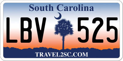 SC license plate LBV525