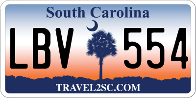 SC license plate LBV554