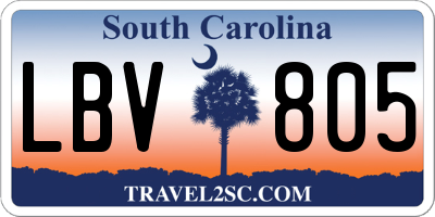 SC license plate LBV805