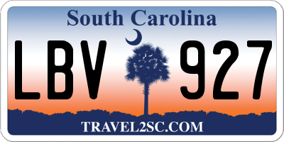 SC license plate LBV927