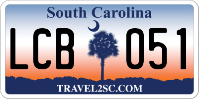 SC license plate LCB051