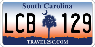 SC license plate LCB129