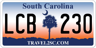 SC license plate LCB230