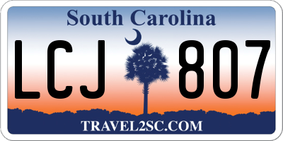 SC license plate LCJ807
