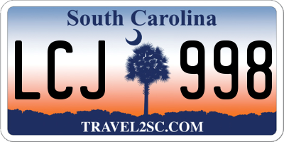 SC license plate LCJ998