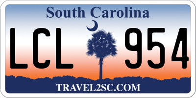 SC license plate LCL954