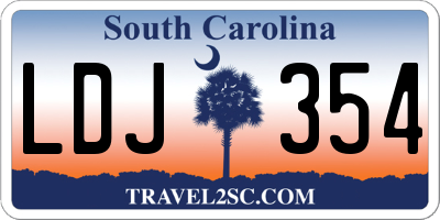 SC license plate LDJ354