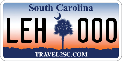 SC license plate LEH000