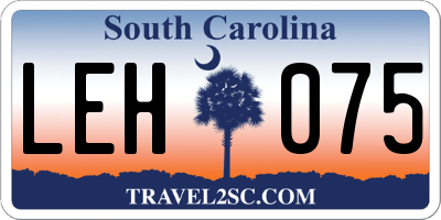 SC license plate LEH075