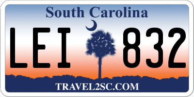 SC license plate LEI832