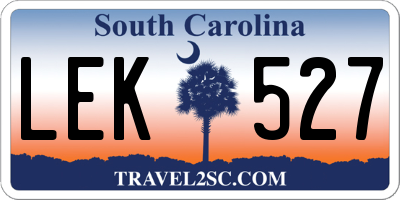 SC license plate LEK527