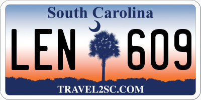 SC license plate LEN609