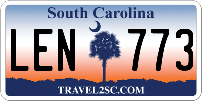 SC license plate LEN773