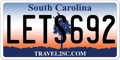 SC license plate LETS692