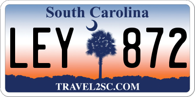 SC license plate LEY872