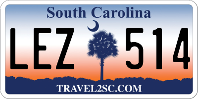 SC license plate LEZ514