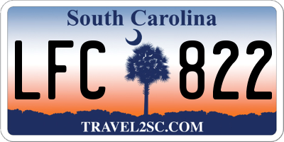 SC license plate LFC822