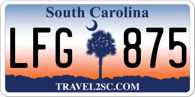 SC license plate LFG875