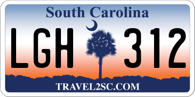 SC license plate LGH312