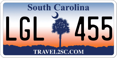 SC license plate LGL455