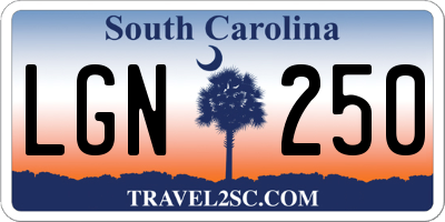 SC license plate LGN250