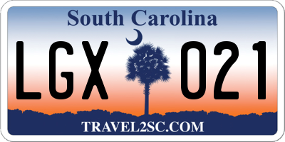 SC license plate LGX021