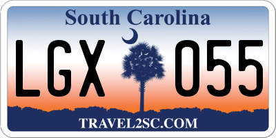 SC license plate LGX055