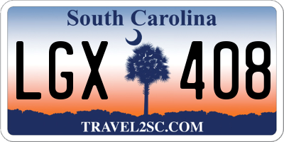 SC license plate LGX408