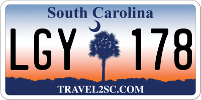 SC license plate LGY178