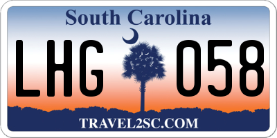 SC license plate LHG058
